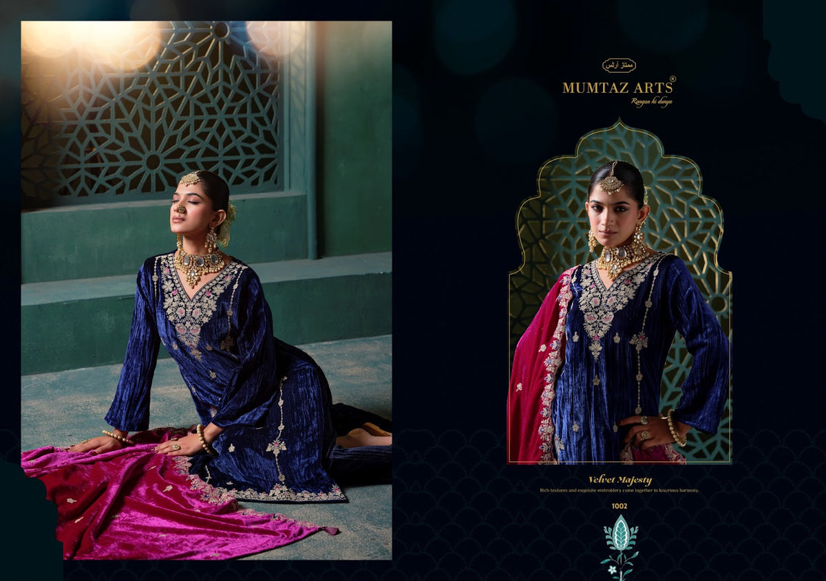 Rukhsar Mumtaz Arts Crush Velvet Suits Supplier