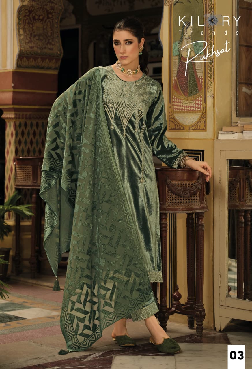 Rukhsat Kilory Velvet Suits Exporter India