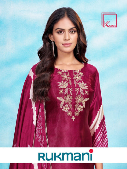 Rukmani 2009 K Cube Gaji Silk Pant Style Suits Exporter Ahmedabad