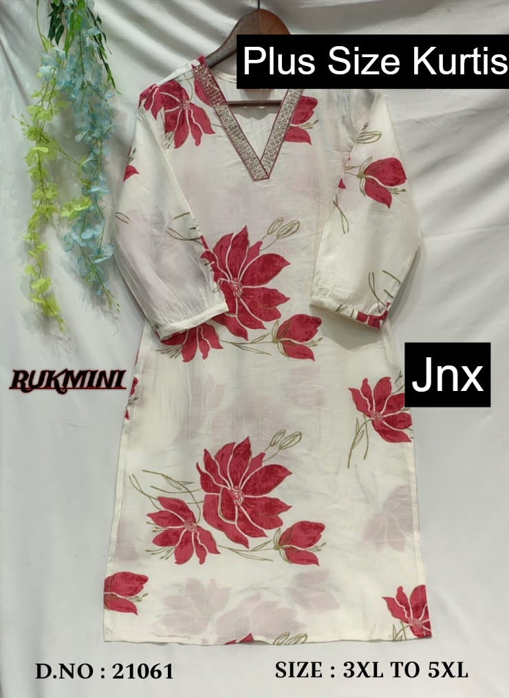 Rukmini Jnx Vertican Plus Size Kurtis Exporter Ahmedabad