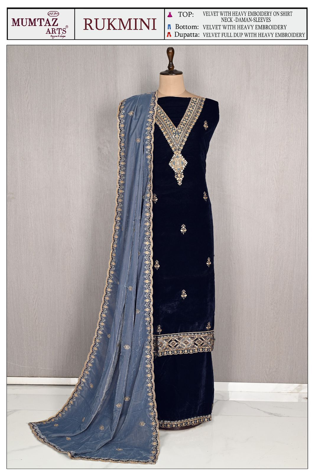 Rukmini Mumtaz Arts Velvet Suits Wholesale Price