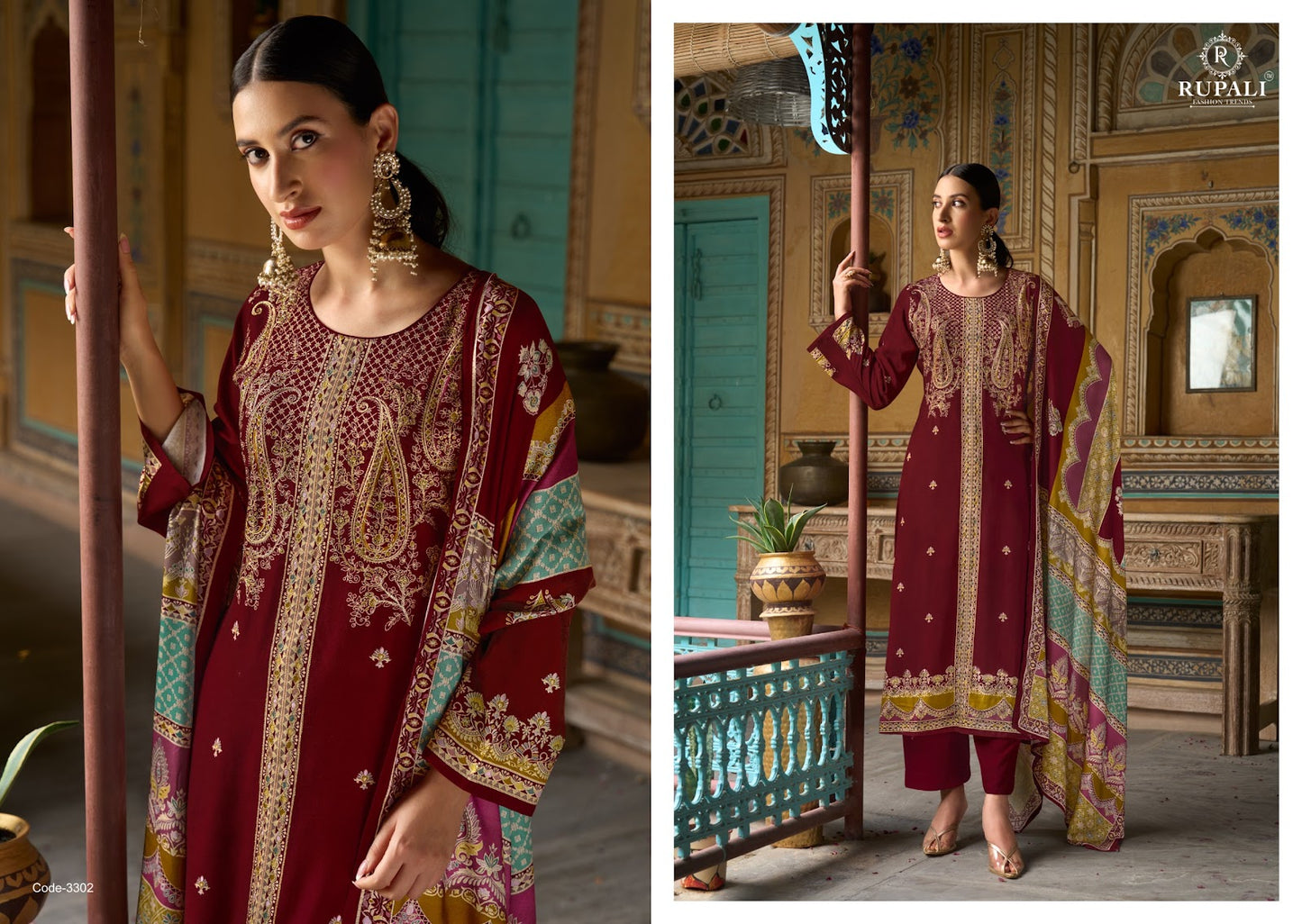 Rukmini Rupali Pashmina Suits Exporter Ahmedabad