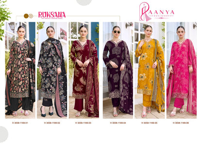 Ruksana Aanya Designer Viscose Reyon Karachi Salwar Suits Manufacturer India