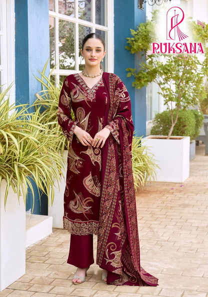 Ruksana Aanya Designer Viscose Reyon Karachi Salwar Suits Manufacturer India