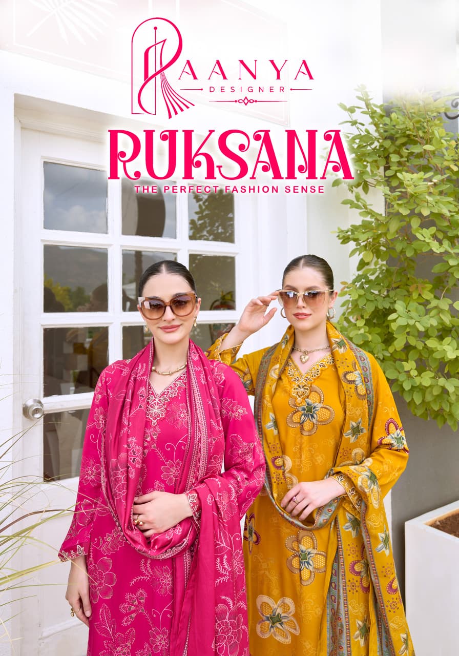 Ruksana Aanya Designer Viscose Reyon Karachi Salwar Suits Manufacturer India