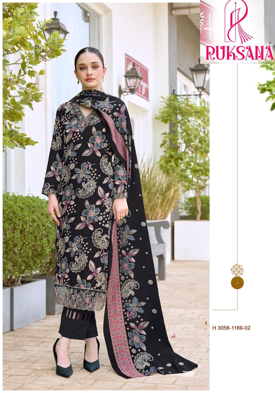 Ruksana Aanya Designer Viscose Reyon Karachi Salwar Suits Manufacturer India