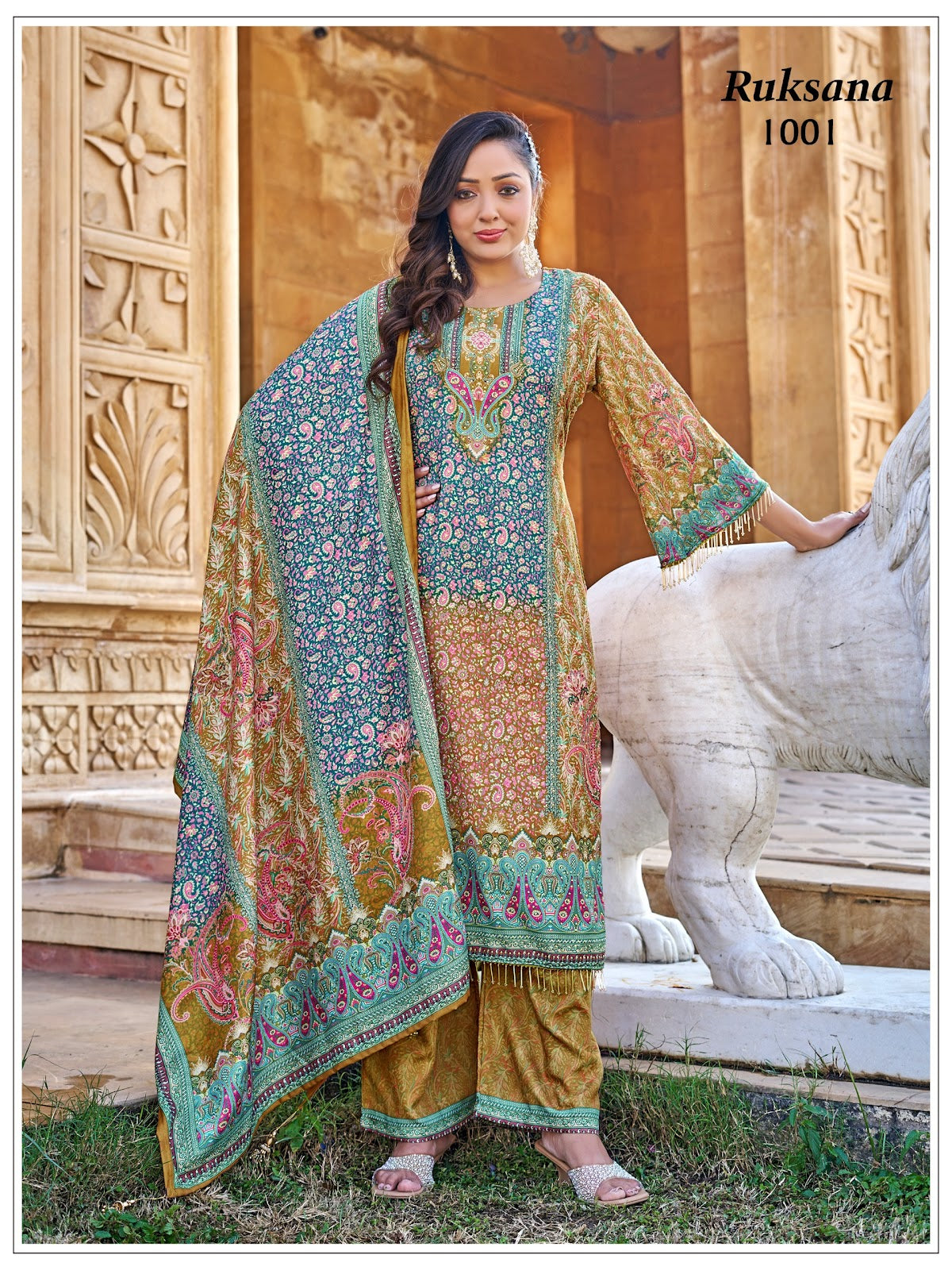 Ruksana Banwery Jam Satin Pakistani Readymade Suits Supplier Ahmedabad