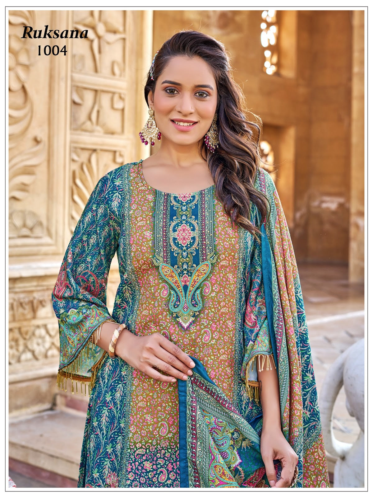 Ruksana Banwery Jam Satin Pakistani Readymade Suits Supplier Ahmedabad