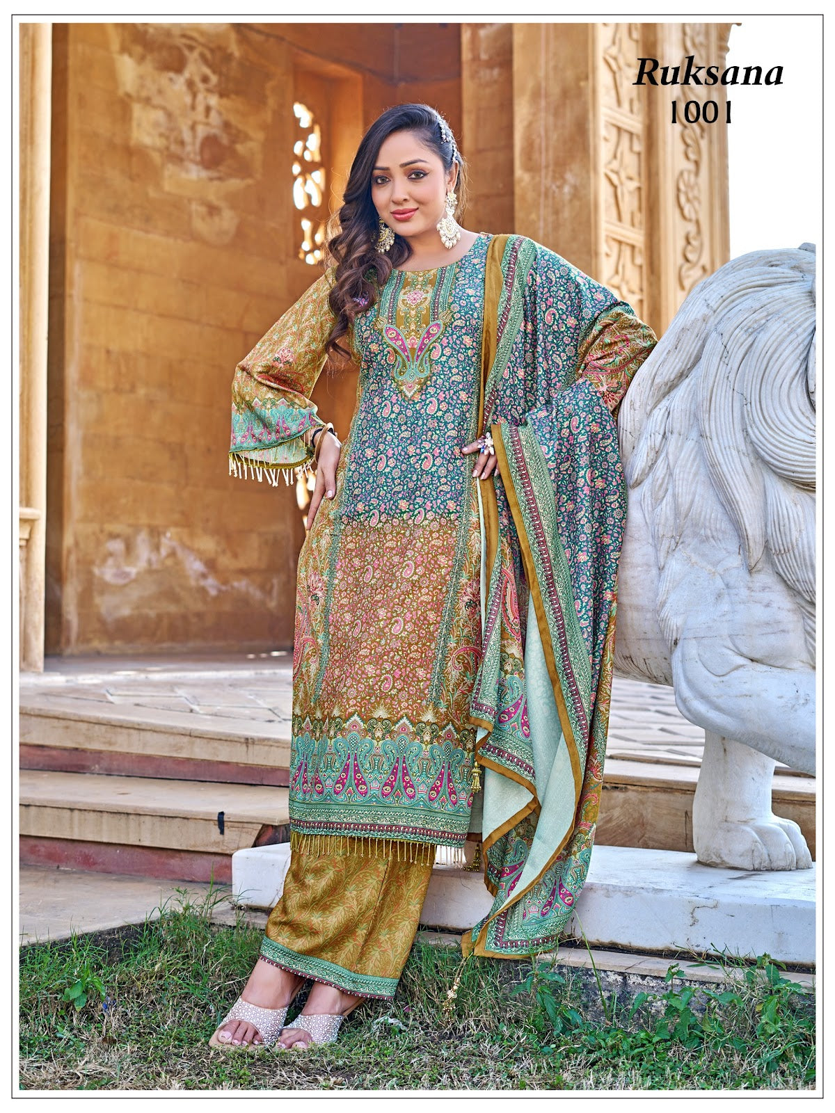 Ruksana Banwery Jam Satin Pakistani Readymade Suits Supplier Ahmedabad