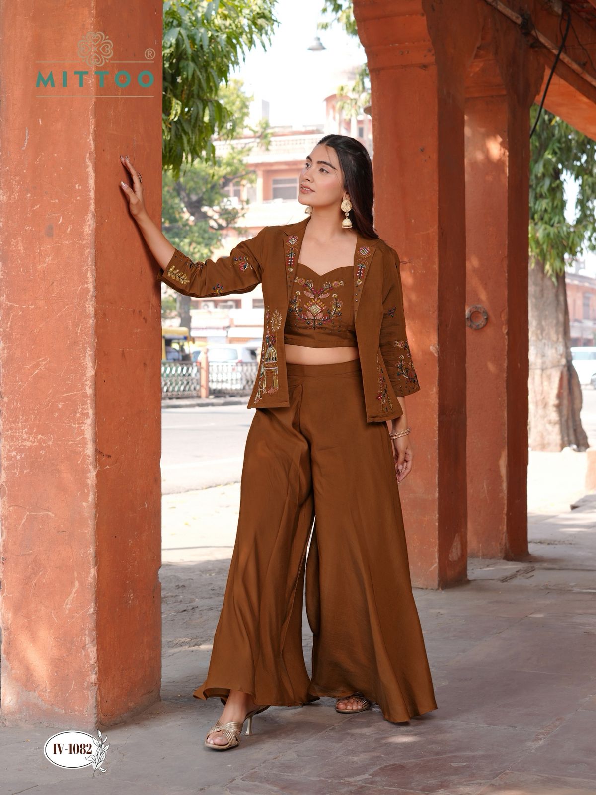 Ruksat Mittoo Mul Chanderi Indo Western Pair Wholesale Rate