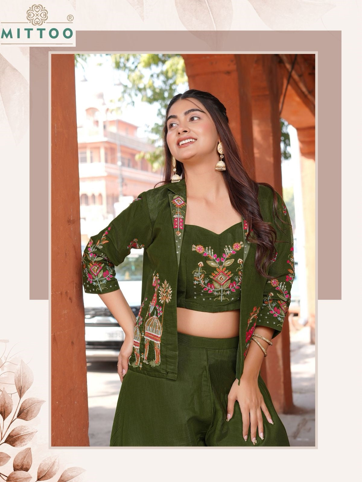 Ruksat Mittoo Mul Chanderi Indo Western Pair Wholesale Rate