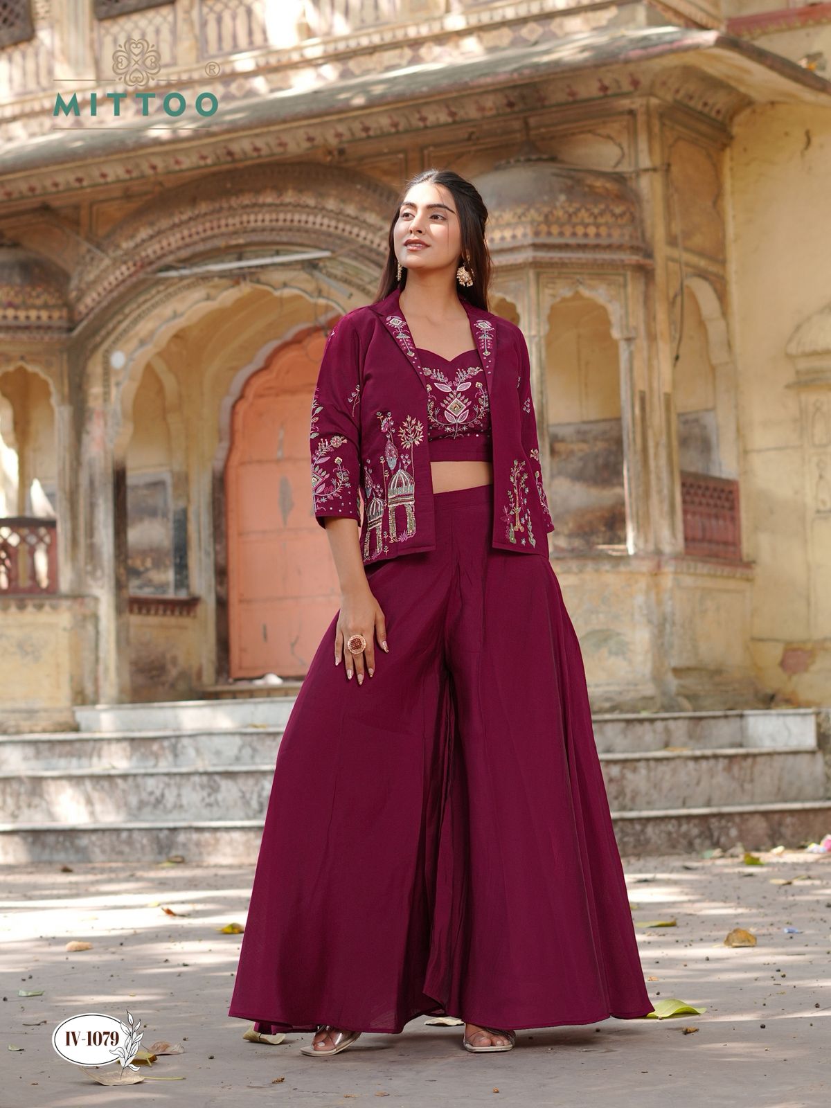 Ruksat Mittoo Mul Chanderi Indo Western Pair Wholesale Rate