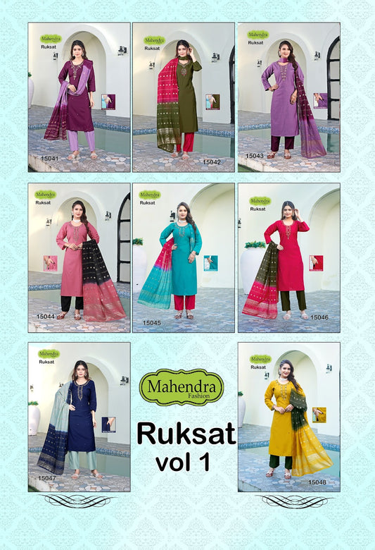 Ruksat Vol 1 Mahendra Fashion Vatican Readymade Pant Style Suits Exporter Ahmedabad