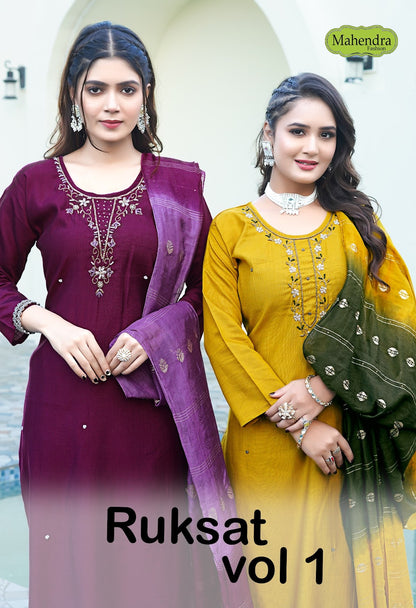 Ruksat Vol 1 Mahendra Fashion Vatican Readymade Pant Style Suits Exporter Ahmedabad