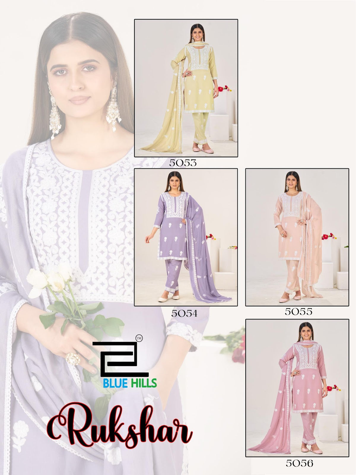 Rukshar Blue Hills Rayon 14Kg Readymade Pant Style Suits Wholesale Price