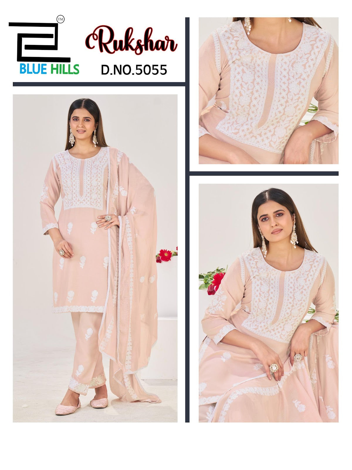 Rukshar Blue Hills Rayon 14Kg Readymade Pant Style Suits Wholesale Price