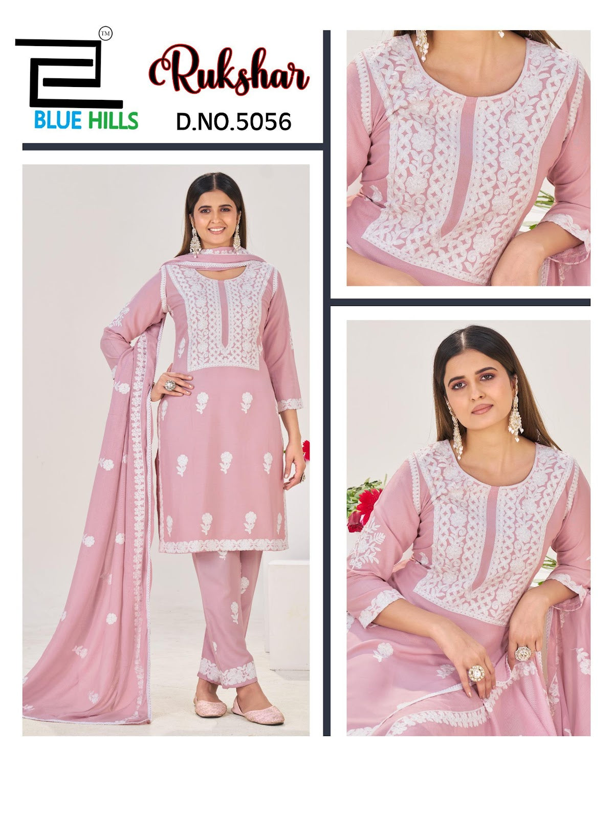 Rukshar Blue Hills Rayon 14Kg Readymade Pant Style Suits Wholesale Price