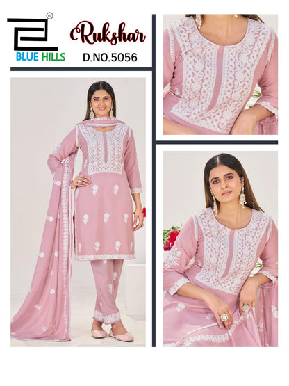 Rukshar Blue Hills Rayon 14Kg Readymade Pant Style Suits Wholesale Price