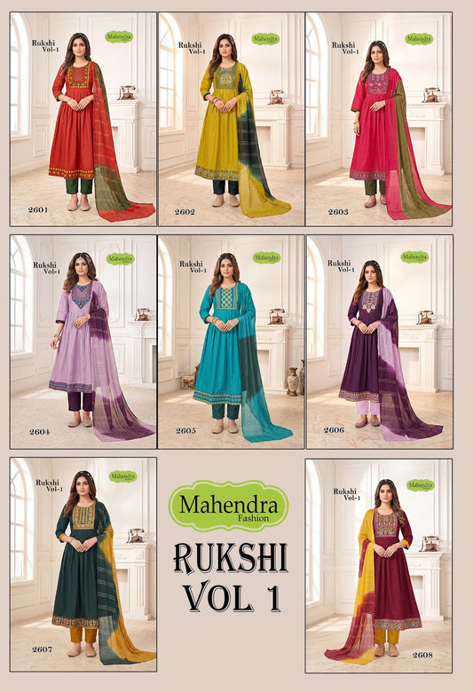 Rukshi Vol 1 Mahendra Fashion Vatican Readymade Anarkali Suits Wholesaler India