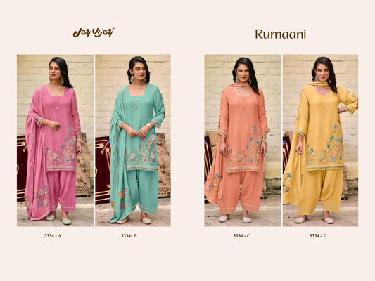Rumaani 3334 Jay Vijay Organza Pant Style Suits Wholesaler Ahmedabad