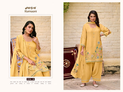 Rumaani 3334 Jay Vijay Organza Pant Style Suits Wholesaler Ahmedabad