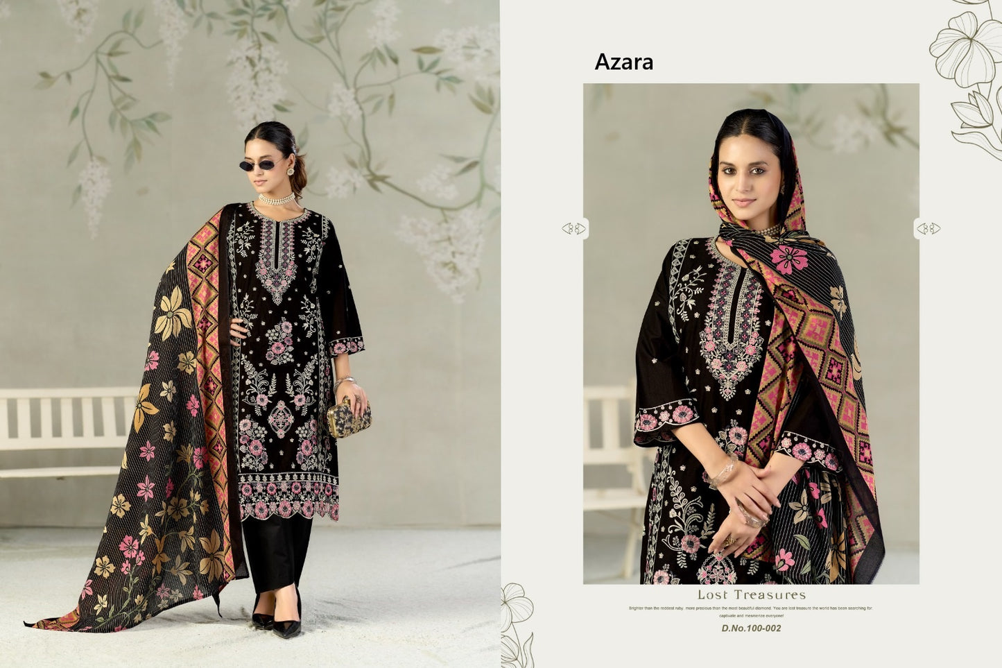 Rumaisa Radhika Fashion Azara Lawn Cotton Karachi Salwar Suits Exporter Ahmedabad