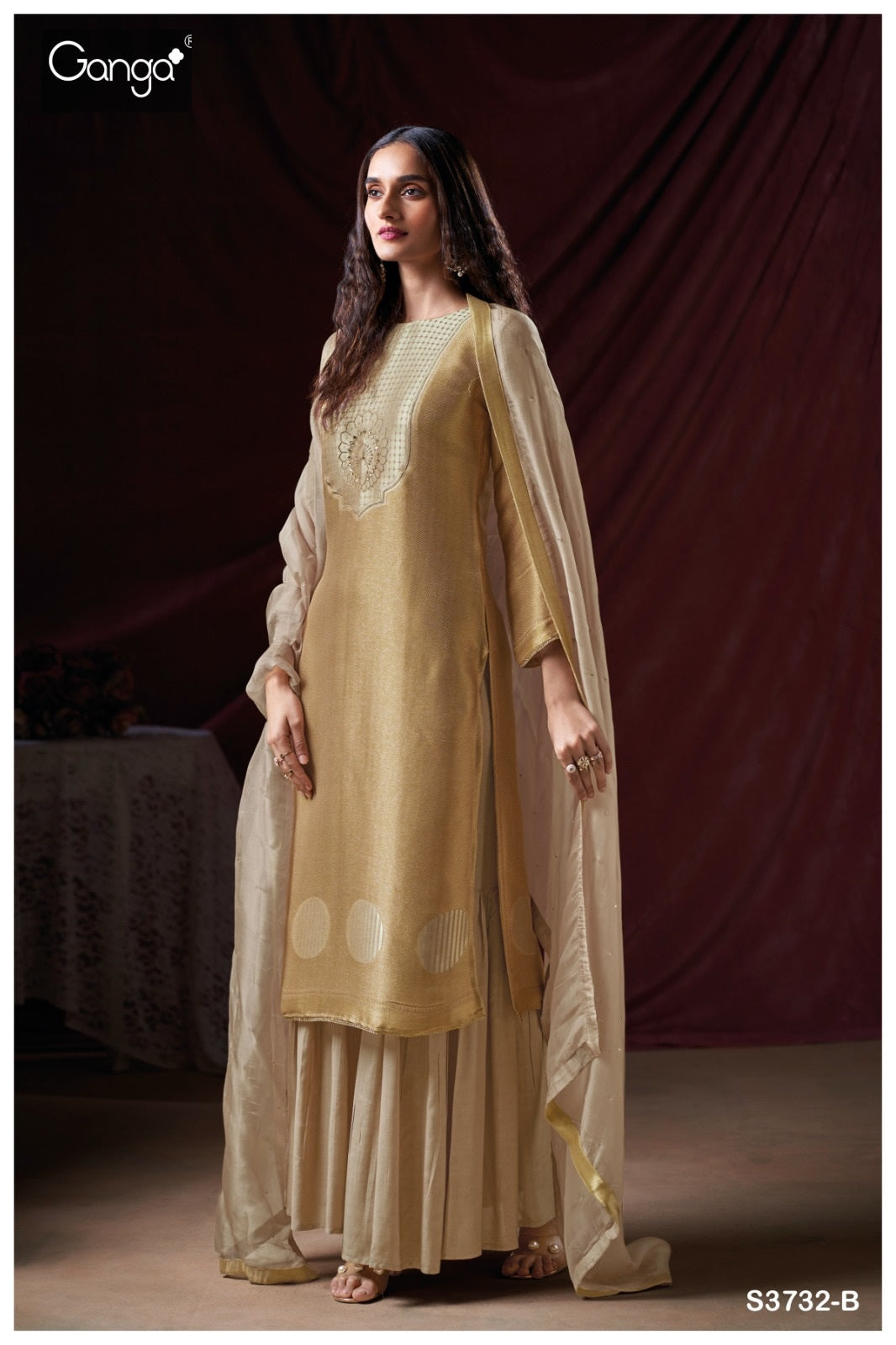 Rumeesa 3732 Ganga Premium Bemberg Plazzo Style Suits Exporter Ahmedabad