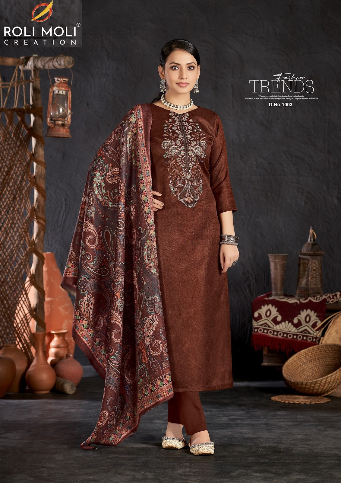 Rumeha Roli Moli Pashmina Suits Supplier Ahmedabad