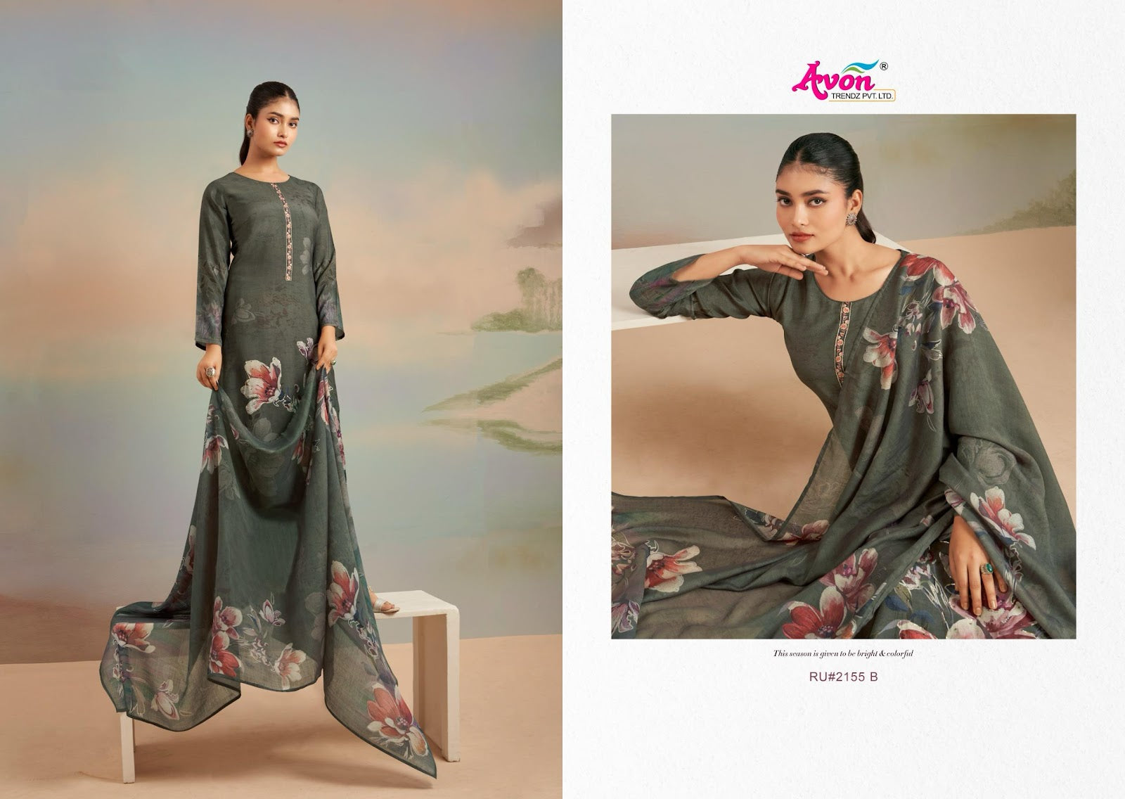 Rumi Avon Trendz Viscose Muslin Pant Style Suits Wholesaler India