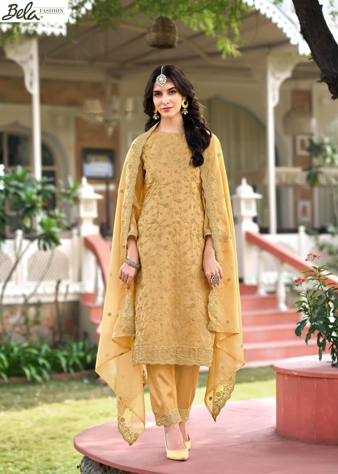 Rumi Bela Fashion Organza Pant Style Suits Exporter Gujarat