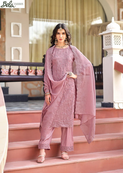 Rumi Bela Fashion Organza Pant Style Suits Exporter Gujarat