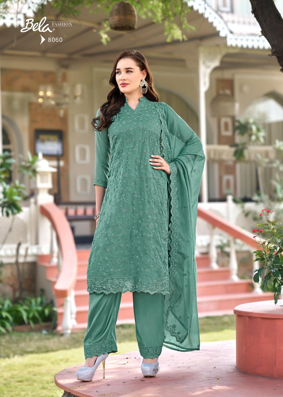 Rumi Bela Fashion Organza Pant Style Suits Exporter Gujarat