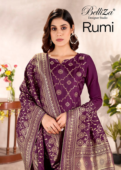 Rumi Belliza Designer Studio Dola Silk Karachi Salwar Suits Exporter Ahmedabad
