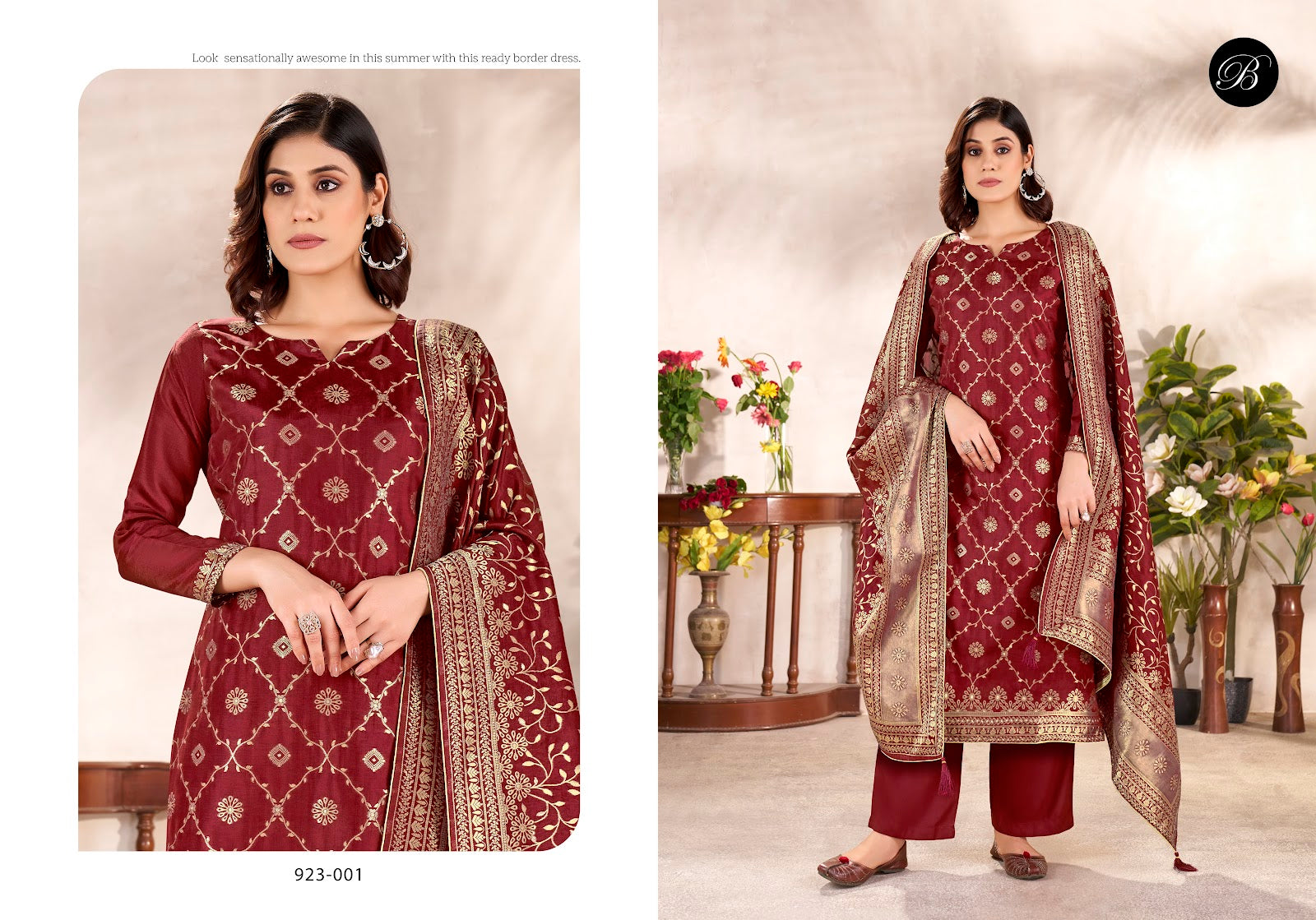 Rumi Belliza Designer Studio Dola Silk Karachi Salwar Suits Exporter Ahmedabad