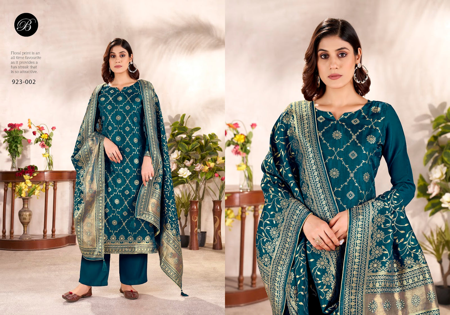 Rumi Belliza Designer Studio Dola Silk Karachi Salwar Suits Exporter Ahmedabad