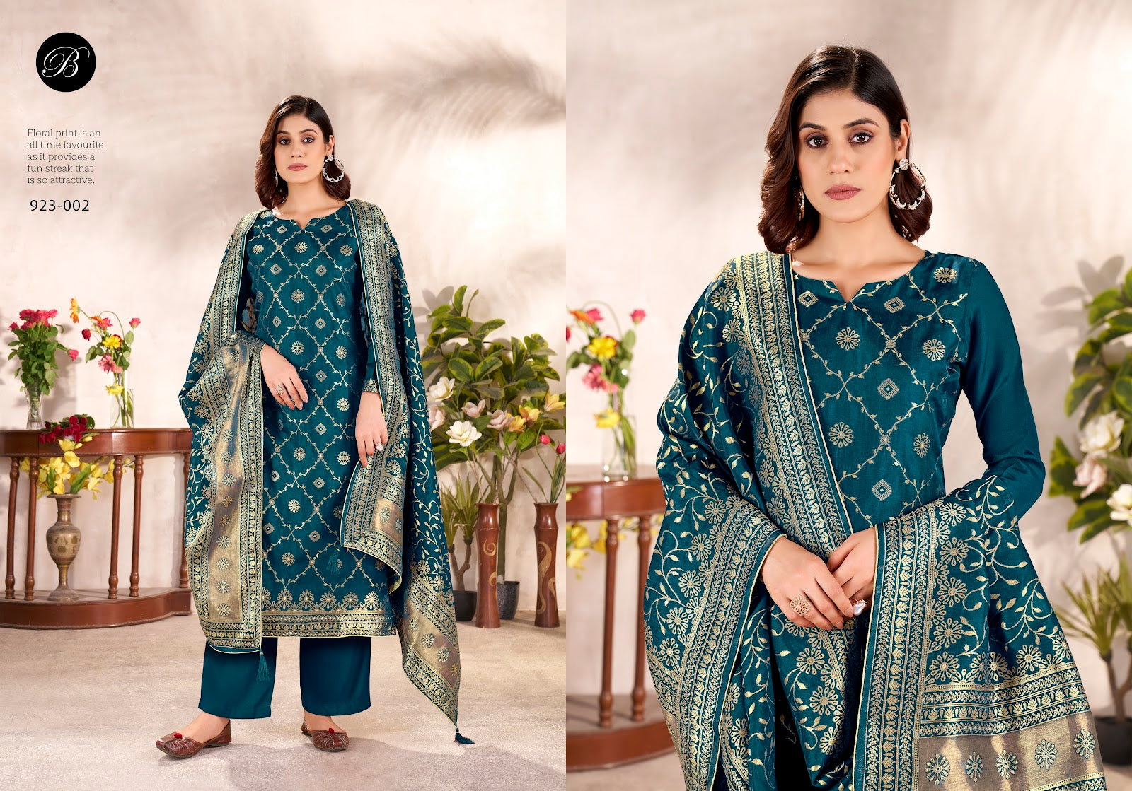 Rumi Belliza Designer Studio Dola Silk Karachi Salwar Suits Exporter Ahmedabad