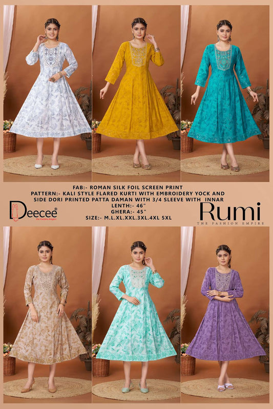 Rumi Deecee Roman Silk Anarkali Kurtis Manufacturer