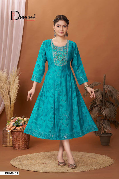 Rumi Deecee Roman Silk Anarkali Kurtis Manufacturer