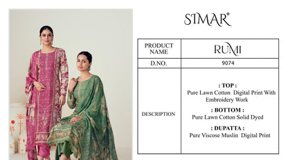 Rumi Simar Pure Lawn Pant Style Suits Supplier
