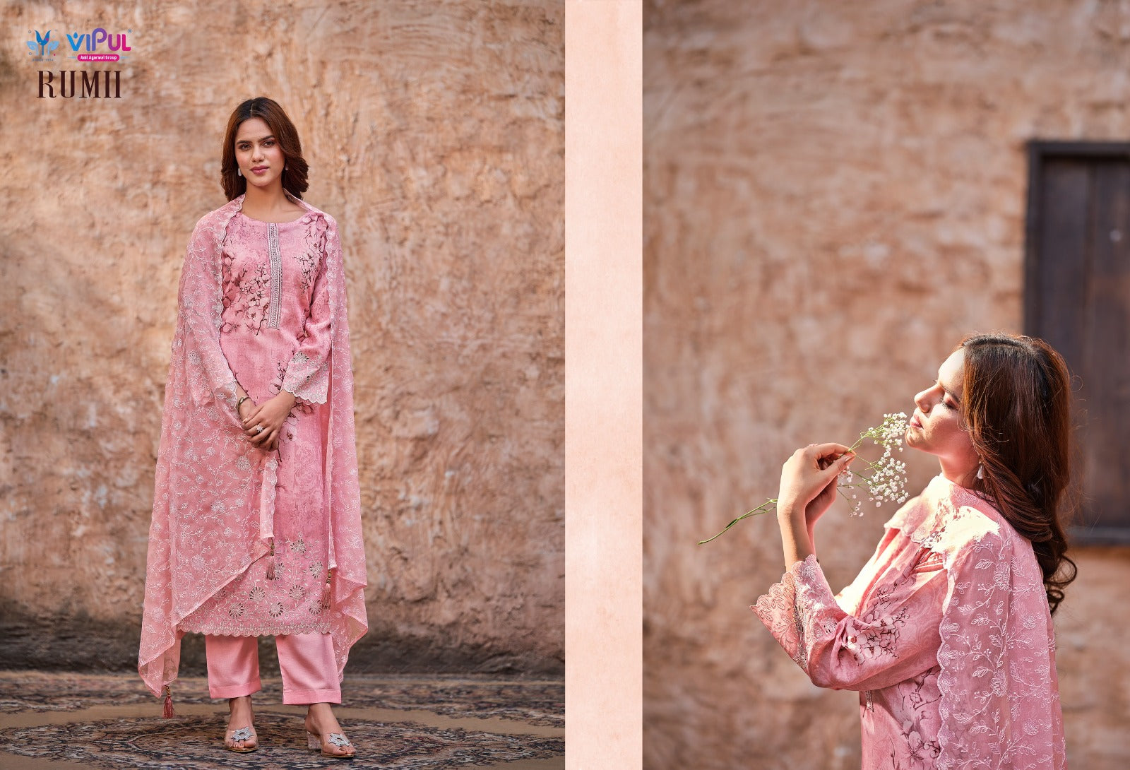 Rumii Vipul Viscose Muslin Pant Style Suits Supplier India