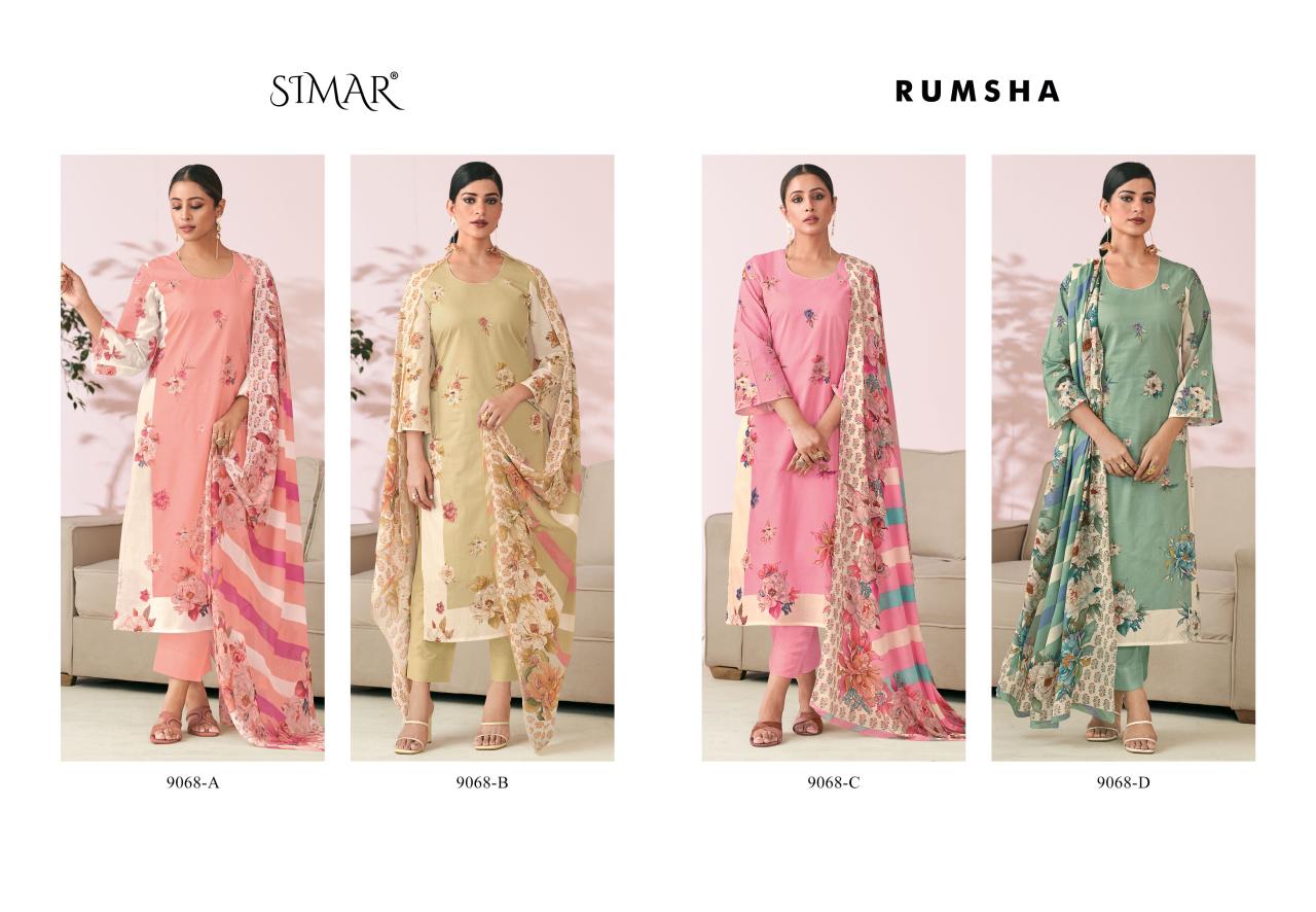 Rumsha Simar Lawn Cotton Pant Style Suits Manufacturer India