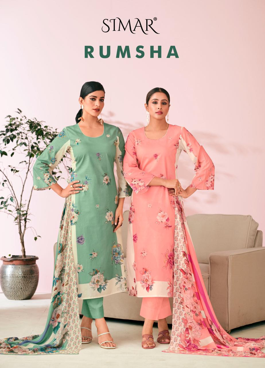 Rumsha Simar Lawn Cotton Pant Style Suits Manufacturer India