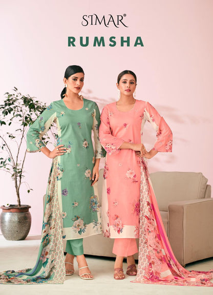 Rumsha Simar Lawn Cotton Pant Style Suits Manufacturer India
