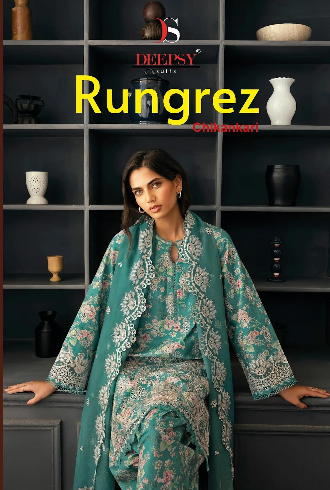 Rungrez Chikankari Deepsy Cotton Pakistani Patch Work Suits Exporter Gujarat