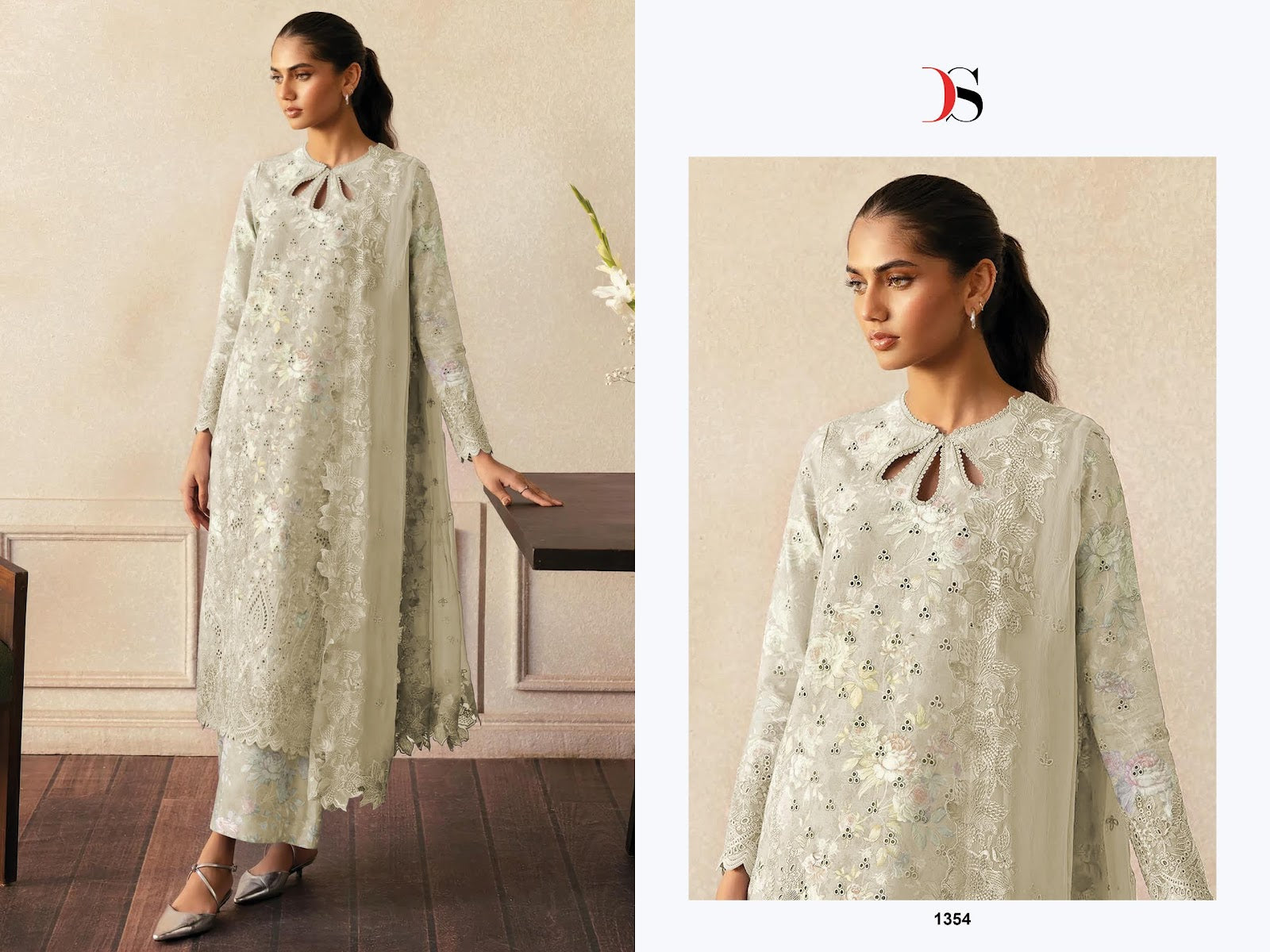 Rungrez Chikankari Deepsy Cotton Pakistani Patch Work Suits Exporter Gujarat