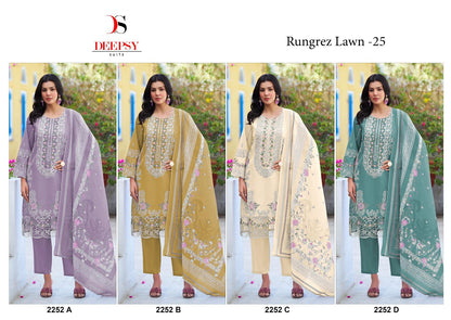Rungrez Lawn 25 Deepsy Pure Cotton Pakistani Salwar Suits Manufacturer Gujarat