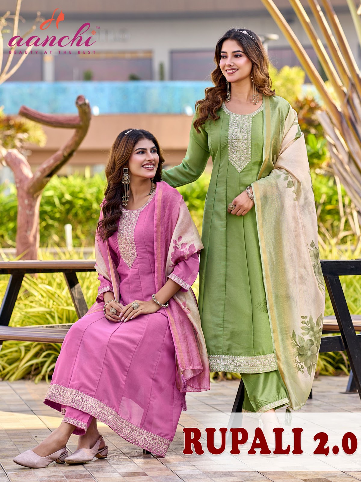 Rupali 2 Aanchi Tissue Simmer Readymade Anarkali Suits Manufacturer India