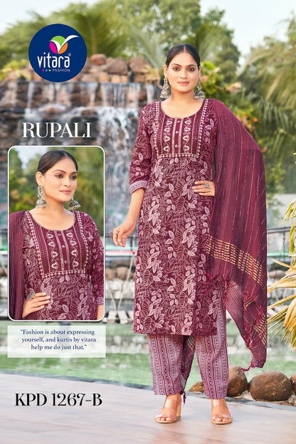 Rupali Vitara Cotton Readymade Pant Style Suits Wholesaler India