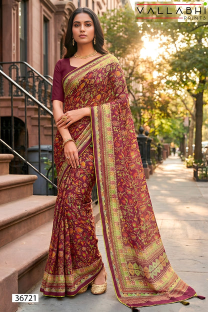 Rupanshi Vol 11 Vallabhi Prints Moss Georgette Sarees Exporter