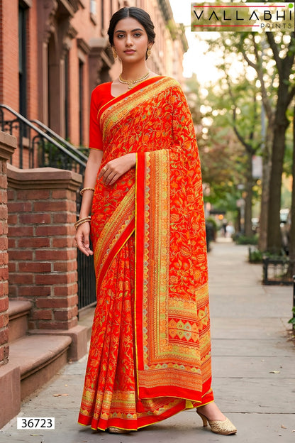 Rupanshi Vol 11 Vallabhi Prints Moss Georgette Sarees Exporter